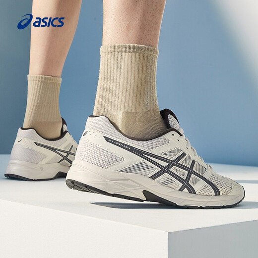 Chaussures masculines Asics Chaussures de course respirantes Chaussures sportives amortissant des chaussures de course confortables Gel Contende 4 Gris / Gris 42.5