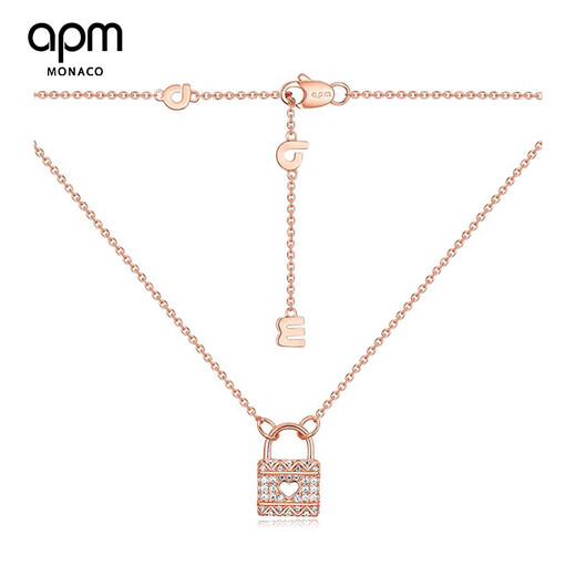 Apm baby love lock rose gold necklace fashion women simple fashion personality clavicle chain sweater chain