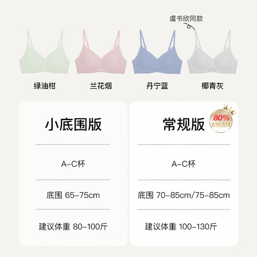 
urras women's underwear without wire ring bra breathable gauze back hook bra turquoise green classic style