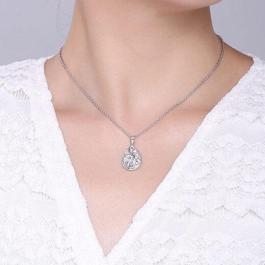 Yuan Shengfu's new PT950 boutique fashion peacock platinum pendant genuine atmospheric platinum necklace pendant for women 4.96 grams