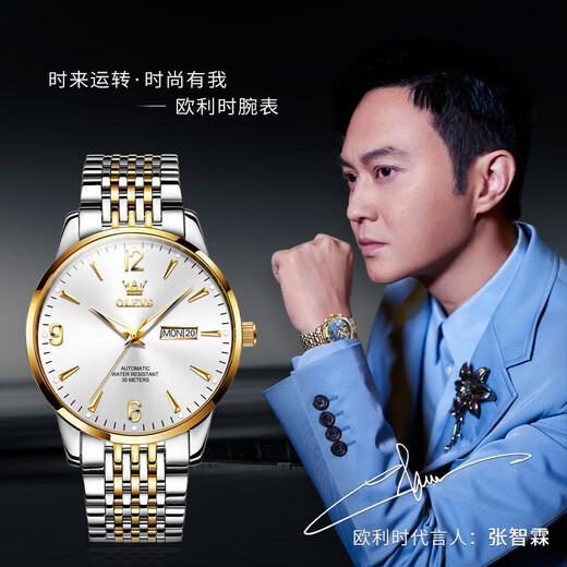 
Top 10 OLEVS Brands Swiss Certified Watch Men's Mechanical Watch Fully Automatic Double Calendar Luminous Waterproof Business Men's Watch Olevs9928 Men-Steel Belt White Free Engraving