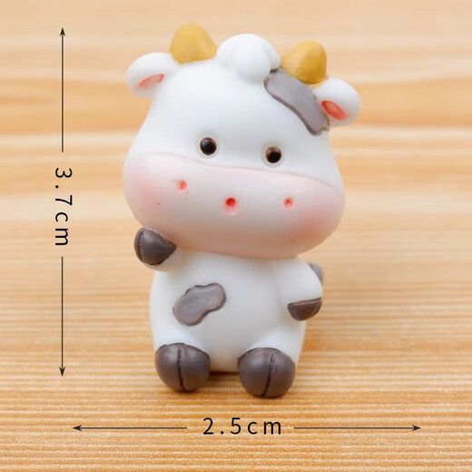 Xixiao twelve zodiac desktop micro landscape ornaments creative animal cartoon small animals cute dress up children's doll gift ugly cow