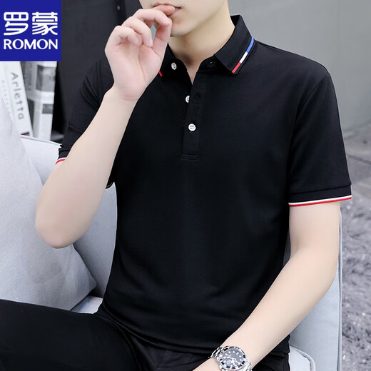 罗蒙（ROMON）polo.衫短袖t恤男士珠地棉潮流2025新款上衣服夏季男翻领半袖体恤 5012白色 XL (适合：130-145斤)