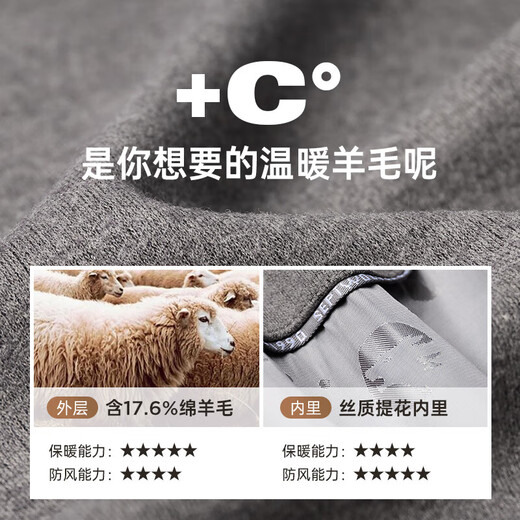 七匹狼夹克外套男士秋冬羊毛呢保暖宽松挺阔柔软商务休闲翻领茄克男