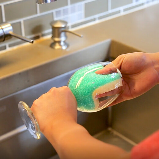 SCRUB DADDY Smiley face dishwashing sponge imported from the United States, dishwashing rag sponge brush, smiley face magic scouring pad cleaning wipe, rectangular, double-sided, multi-color, 4 pieces