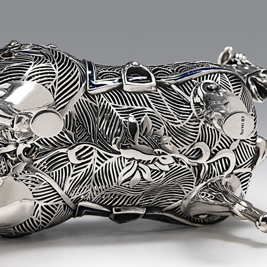 Guiyintang home furnishings, pure silver 999, make money immediately, tea table, office living room decorations, sterling silver creative silverware gifts, make money immediately, pure silver 999+certificate+gift box