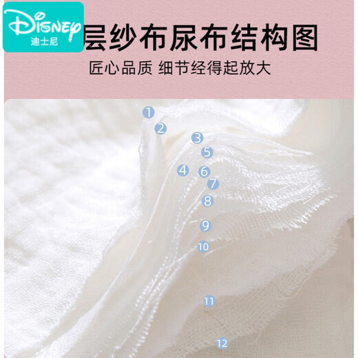 Disney Neugeborene Baby Windeln reine Baumwollwaschable Baby Gaze Windel Senf Taschentuch Ringwindeln Windeln vier Jahreszeiten Avocado Drei Packs S (12jin [Jin gleich 0,5 kg])