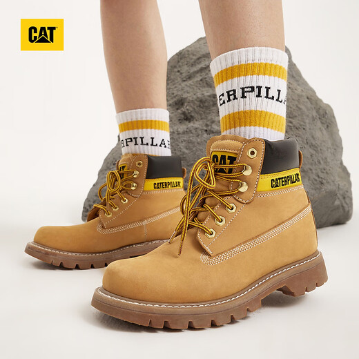 CAT Carter Classic Big Yellow Boots Martin Boots Working Boots Men and Women's Shoes Colorado Outdoor Reinforced Short Boots Shopping Mall Yellow Women 36