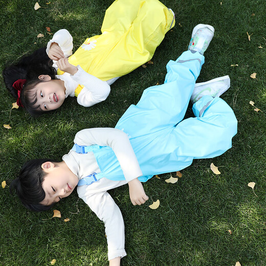 Chuangjingyi chooses water play children's jumpsuits children's rain pants waterproof pants boys and girls overalls rain pants jumpsuit kindergarten baby water play children's overalls rain pants - pink S