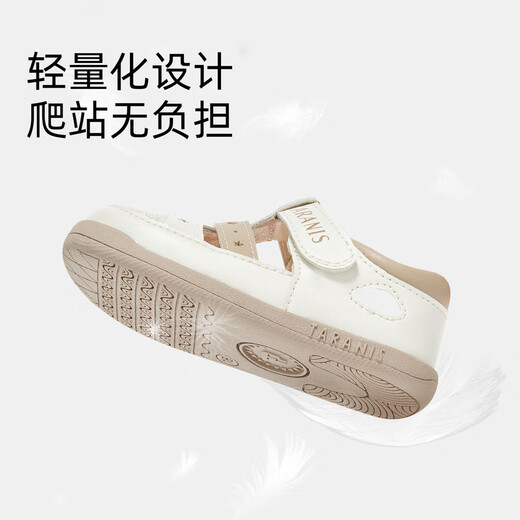 Tylanis Sommer neue Stile von Mädchenschuhen für Jungenschuhe atmungsaktive Nicht-Schlupf-Sandalen Baby Stufen für Babystufen Weiß/Akust 18 Innenlänge 12,5 cm geeignet für Fußlänge 11.8-12.2