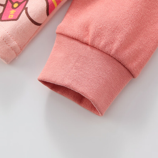 Rote Bohnenkinder reine Baumwoll -Herbst -Kleidung und Herbsthosenanzug Männer und Frauen mittlere und große Kinder Herbst und Winter niedrig runde Hals Thermal Unterwäsche Klasse A Baumwollpullover -Abdeckung H4m1048 Tiefes Pulver 165