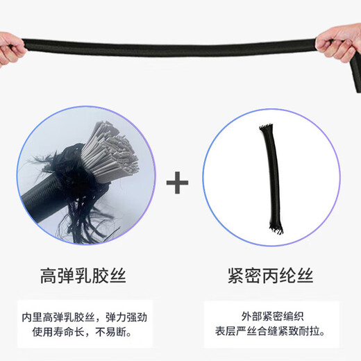 冰禹 黑色松紧绳 圆带弹力绑绳橡筋绳橡筋带服装辅料 皮筋绳6mm(100米) BYcc-192