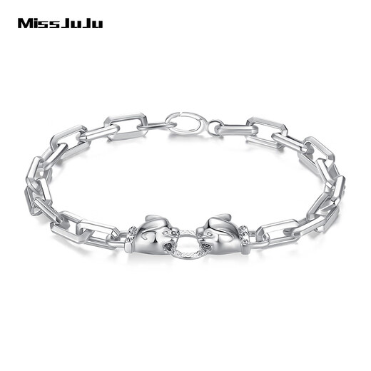 Miss JuJu boutique pt950 platinum bracelet for men, elegant platinum double leopard head bracelet, cross chain body, domineering bracelet (customized) 16-18 grams, length 17-23cm