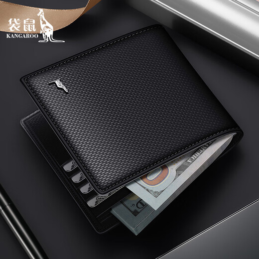 Kangaroo Herren echte Lederbrieftasche 2025 Neugeschäft lässig Cowhide Kurzer Brieftasche Einfache Jugendbrieftasche Horizontal High-End-Stil One