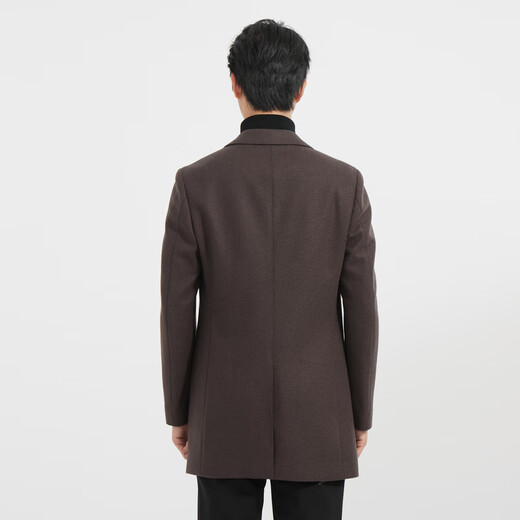 Lilang Light Fashion Men's Mension's Clothing [Far Infrarared Warm] Шерстяное пальто мужская длинная шерстяная куртка Q4DYR204 Темно -коричневый L (170)