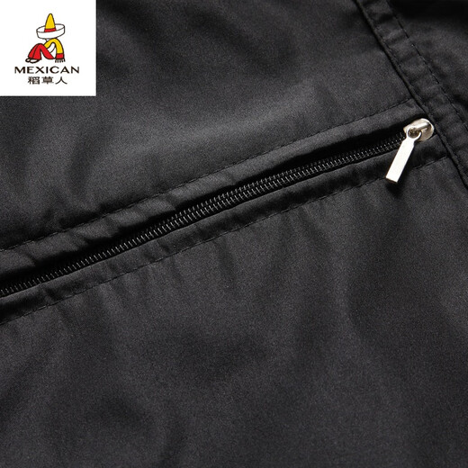 稻草人（MEXICAN）秋冬季中老年人男士棉马甲加绒加厚毛内胆坎肩马夹保暖爸爸装背心 [四口袋带拉链升级版]黑色 XL(建议85-110斤)