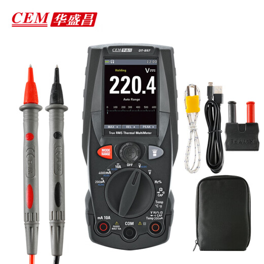
Huashengchang (CEM) DT-897 digital multimeter Intelligent anti-burn electrician meter High-precision true effective value universal meter Bluetooth transmission