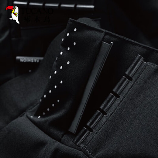 Woodpecker Jacket Men's Jacket Autumn and Winter Clothes Men's Three-in-One Shock Clothes Hooded Loose Sports Working Top Men 6628 Black 4XL (170-185Jin [Jin equals 0.5 kg])