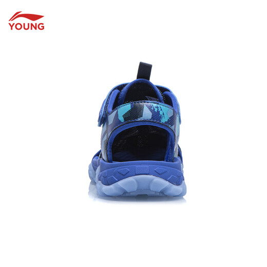 Li Ning children's shoes for men and women, summer outdoor river shoes, lightweight and breathable children's sandals, ink gray/bright blue camouflage-41 33