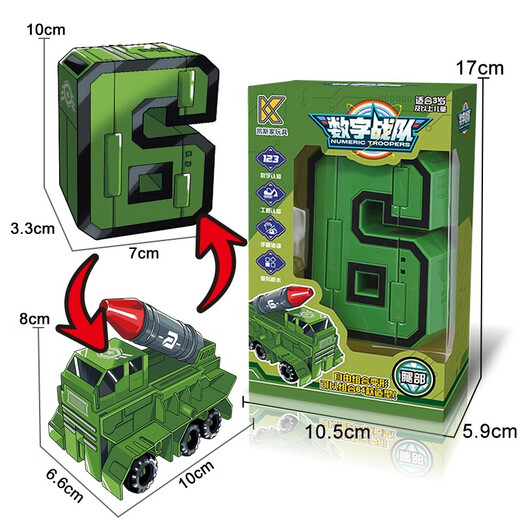 Case Family Toys Grandes juguetes de mecha deformados de los niños Bloques de construcción de educación temprana Niños y niñas 2-6 años 0-9 Combinación de robot digital Gran número 0 Windows Color de ventanas de remolque Caja de color