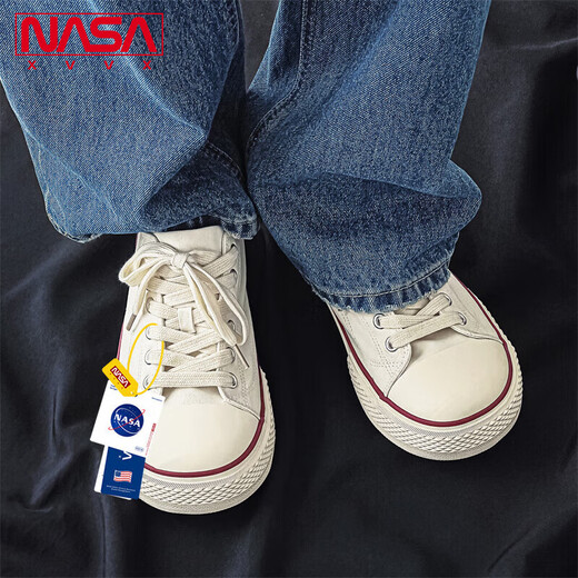 NASA XVVX Offizieller Joint Dick-Soled-Leinwandschuhe für Männer und Frauen, die lässige, vielseitige, atmungsaktive Schnürschuhe für Männer schwarzen 42 Sport.