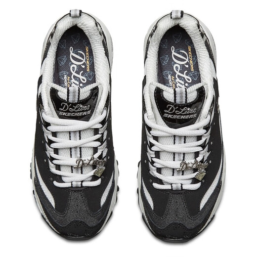 斯凯奇（Skechers）女子D LITES时尚绑带运动鞋 12241-BKW 35