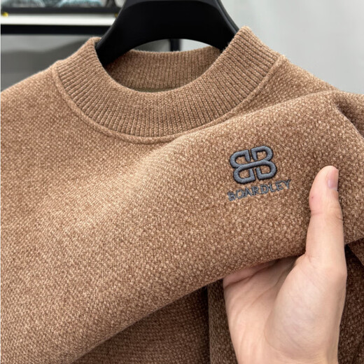 Classic Car (Laoyeche) Velvet Integrado Velvet Media Tortuga Sweater para hombres con camisa de base de punto de quenilla engrosada en invierno Top 9859 Café 170/L