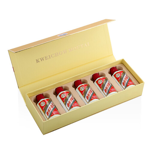 茅台（MOUTAI）飞天 金色条盒装 酱香型白酒 53度 50ml*5瓶 