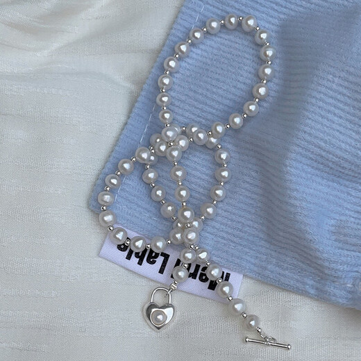 French freshwater pearl necklace light luxury niche design high-end love OT buckle sterling silver clavicle chain wholesale pearl necklace 925 silver