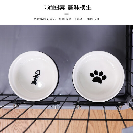 Hanhan Pet Pet Cat and Dog Bowl Hanging Cage Special Ceramic Bowl Fixed Hanging Cage Cat and Dog Food Basin Water Bowl Cage Hanging Ceramic Bowl