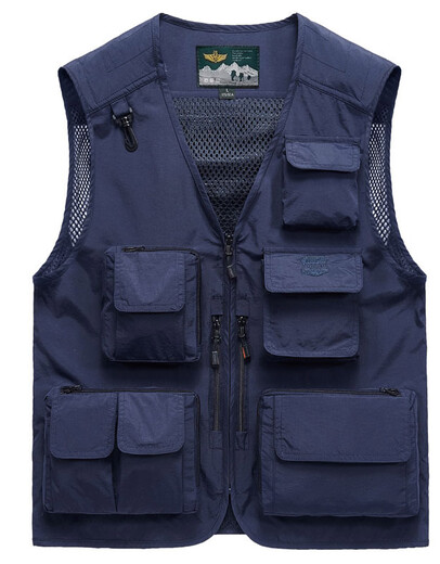 
JP Spring, summer and autumn thin men's vest multi-pocket quick-drying mountaineering photography jacket 9898 dark blue L (suitable for 125 Jin [Jin equals 0.5 kg]-140 Jin [Jin equals 0.5 kg])