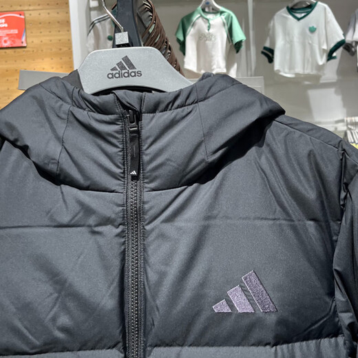 Veste adidas down veste masculine 2024 Hiver Nouvelles vêtements de sport extérieurs Veste à capuche décontractée du vent chaud jv6187 noir M recommandé 135-155jin [Jin est égal à 0,5 kg]