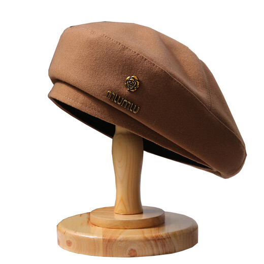 Romantic beret black woolen beret for women 2024 new autumn and winter face-showing small French bud hat painter newsboy hat burgundy one size fits all