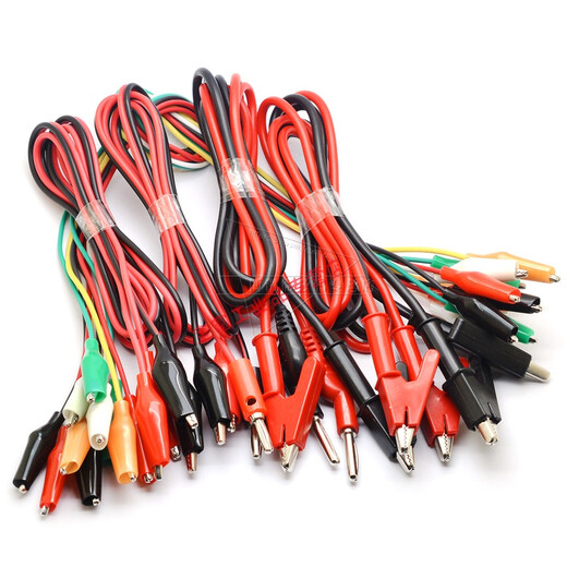 Suitable for banana plug to crocodile clip with wire power test wire conductor double-ended crocodile clip wire to universal board plug 1 meter banana plug to medium crocodile clip black and red wire
