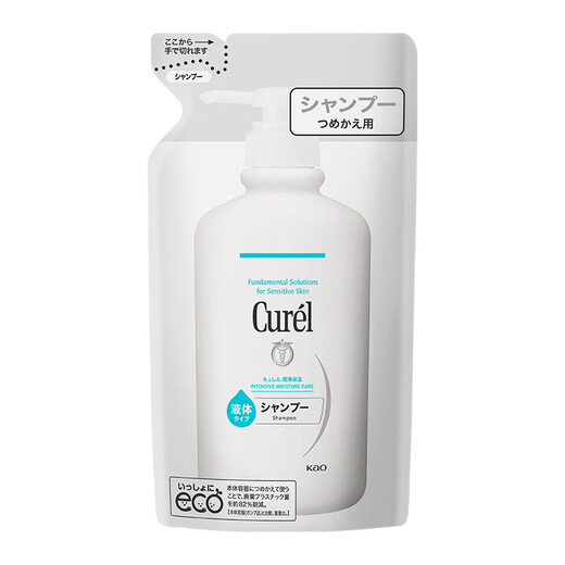 珂润（Curel）保湿洗发液(补充装)360ml 润养秀发 敏感肌适用 男女通用