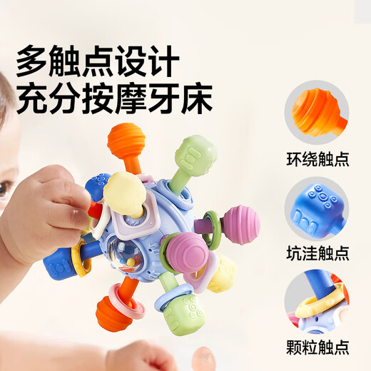 Boboduck small month old teether baby molar stick baby silicone bite Loco chew comfort toy 0-6 months Manhattan Atomic Ball 1 pack