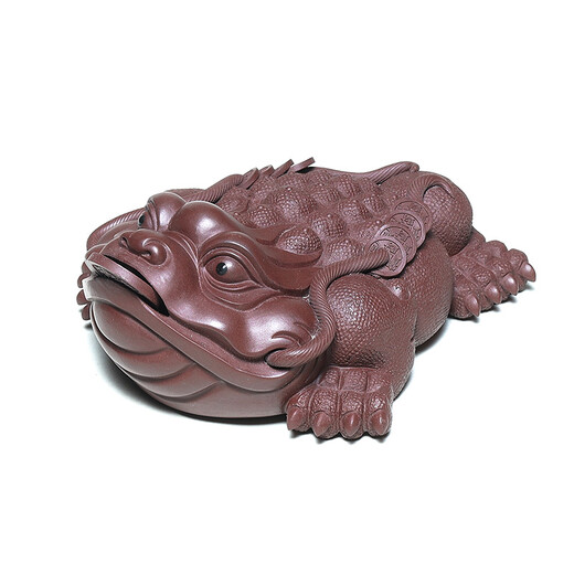 Yinyi Pavilion can raise purple sand tea pet three-legged golden toad handmade ornaments tea play pot lid holder tea ceremony accessories old purple clay model golden toad