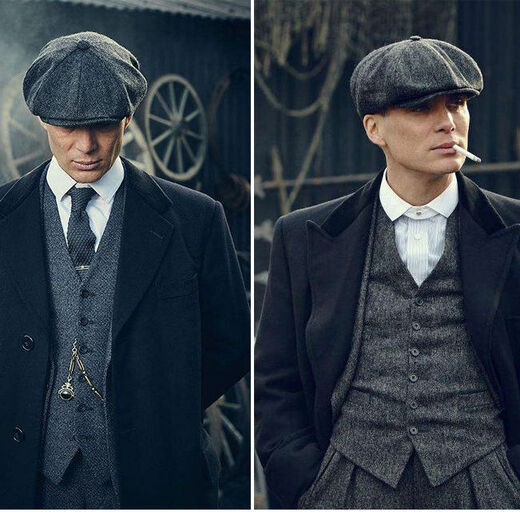 Peaky Blinders wool octagonal hat men's Razor Party British beret retro literary newsboy hat fashion painter hat brown 58-61