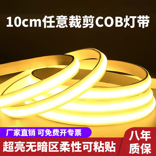 Fanyao super bright cob light strip 220v indoor ceiling living room light outdoor waterproof sunscreen brightening warm light-10 meters