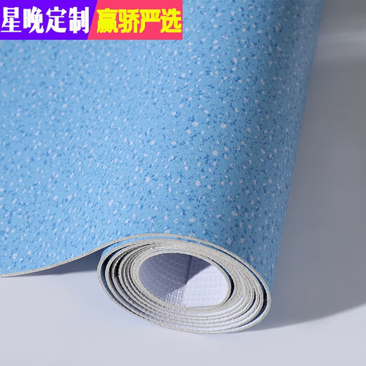 Xingwan PVC floor leather cement floor directly paved with thickened wear-resistant floor glue household commercial engineering leather solid moisture-proof floor mat solid full plastic thickened wear-resistant light gray 1.2MM thickness/square