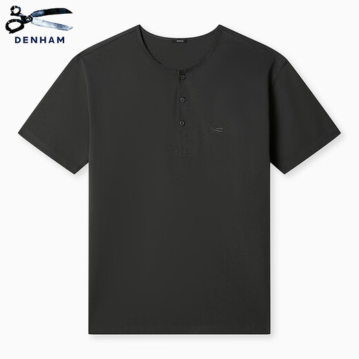 Denham New City Light Outdoor Französisch Sport weiß grau Retro Henry Hals Schere kurzärmelige T-Shirt Männer grau M.