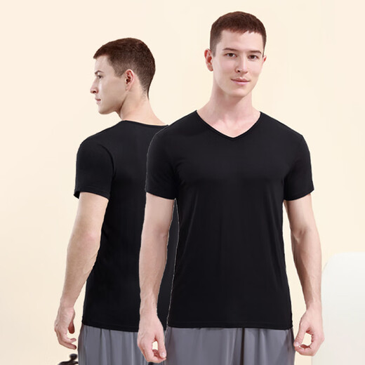 Little nurse short-sleeved vest men's v-neck elastic slim classic versatile bottoming shirt for men