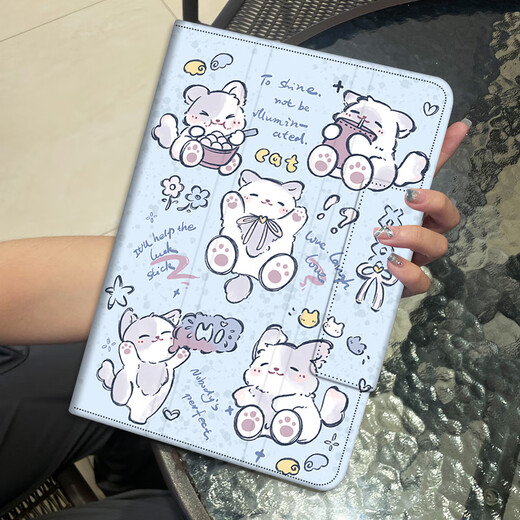 雅绿格苹果iPad Air11/13英寸平板电脑壳2025款air苹果A3271学习办公支架a3266旋转MC9Y4CH儿童防摔皮套 熊猫小镇【三折旋转支架】配钢化膜 iPad Pro11英寸2022