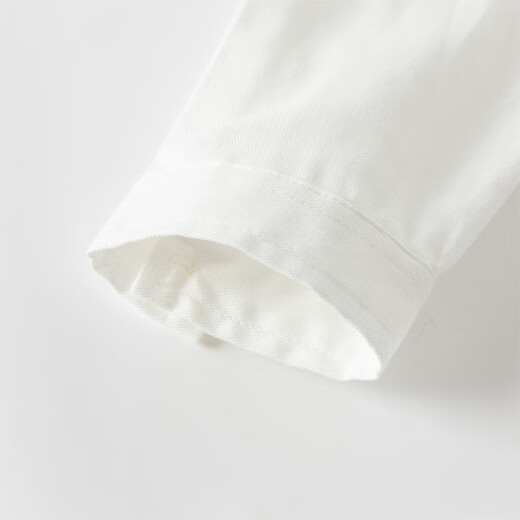 DAVE&BELLA spring new style boys' long-sleeved shirts, gentlemen's children's shirts, medium and large children's tops, children's clothing, children's clothes, white, in stock, 140 cm (recommended height 130-140cm) cm (recommended height 130-140cm)