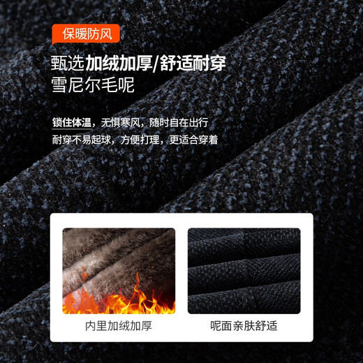 Baocai Sheep Dad winter chenille woolen coat men's coat mid-length plus fleece collar jacket middle-aged and elderly men's clothing