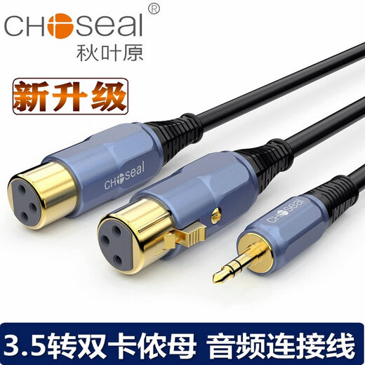Akihabara 3.5 bis Dual-Slot Mother Kanon Line Computer Sound Card Mixer 1 Punkt 2 Audiokabel XLR-Gleichgewichtslinie 3.5 bis Dual-Slot Mother QS3524 0,5 Meter