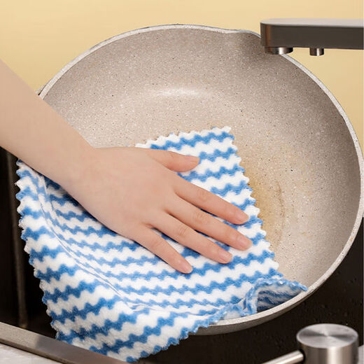 Coral velvet dishcloth household kitchen cleaning cloth absorbent water non-stick oil dish towel wiping tablecloth coral velvet rag 10 pieces 20*20cm