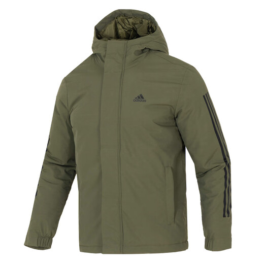 Adidas Cotton Clothing Herren- und Frauenkleidung 2025 Frühling Neues warmes Paar mit Kapuze -Windschutzjacke Sportbekleidung Baumwolljacke Wattebotte IV9230/Rock Olivengrün M/175