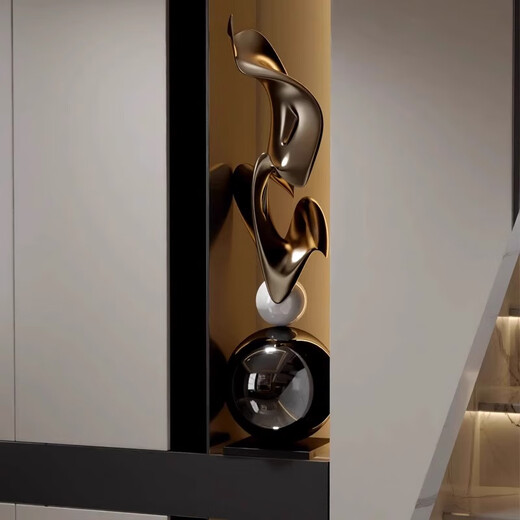 IENKI German high-end electroplating art large-scale ornaments living room hotel club lobby landing opening moving gift 80cm high sculpture art gold style (without base)