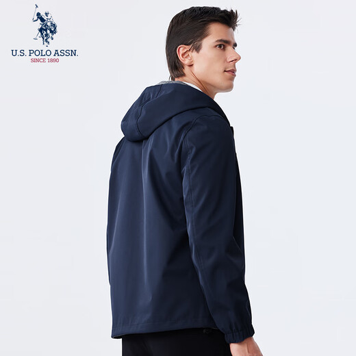 U.S. POLO ASSN. Paul Jacket Men's Autumn Business Casual Jacket Men's Reversible Windproof Top Navy Blue L